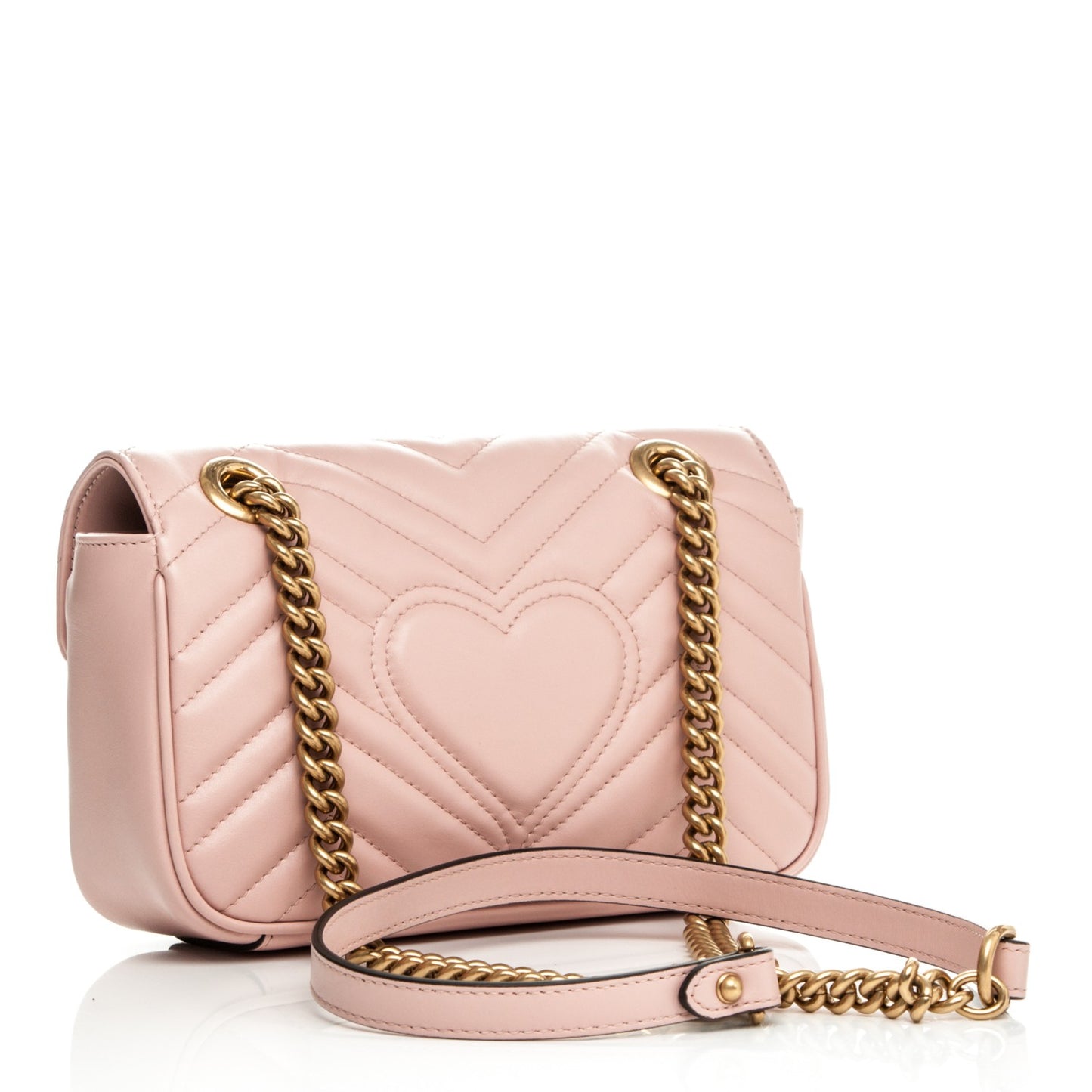 Calfskin Matelasse Mini GG Marmont Shoulder Bag Perfect Pink