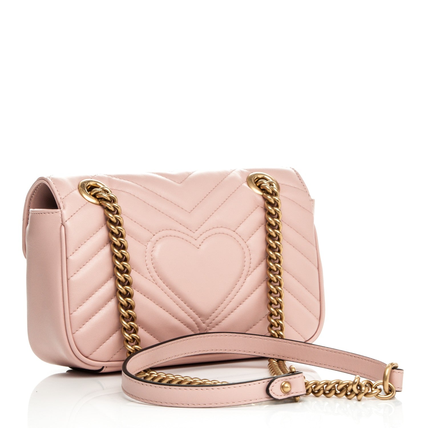 Gucci Calfskin Matelasse Mini GG Marmont Shoulder Bag Perfect Pink 3 of 7