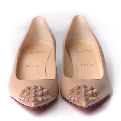 Christian Louboutin Kid Patent Geo 45 Pumps 37 Nude 2 of 7