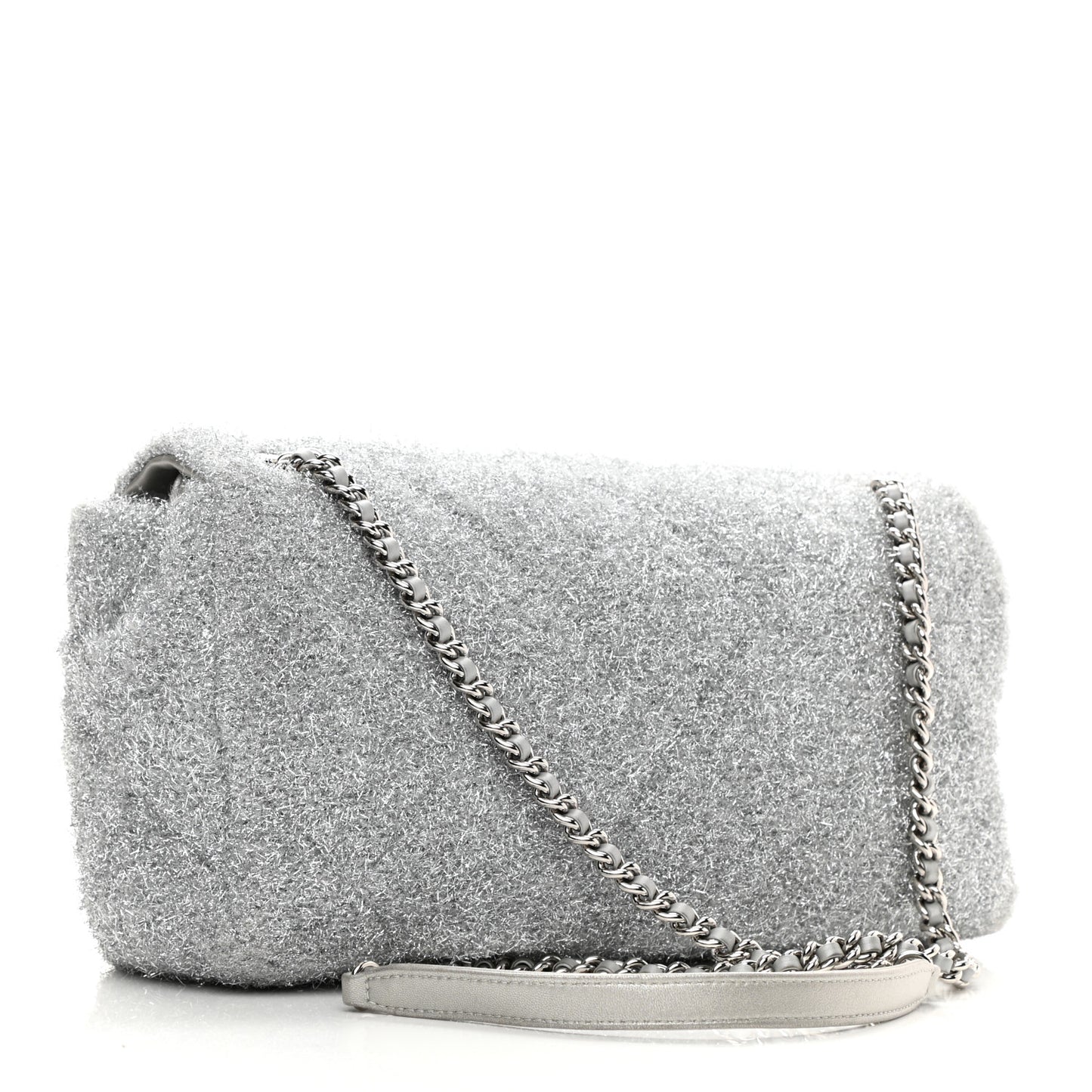Lurex Knit Large Pluto Glitter Flap Silver