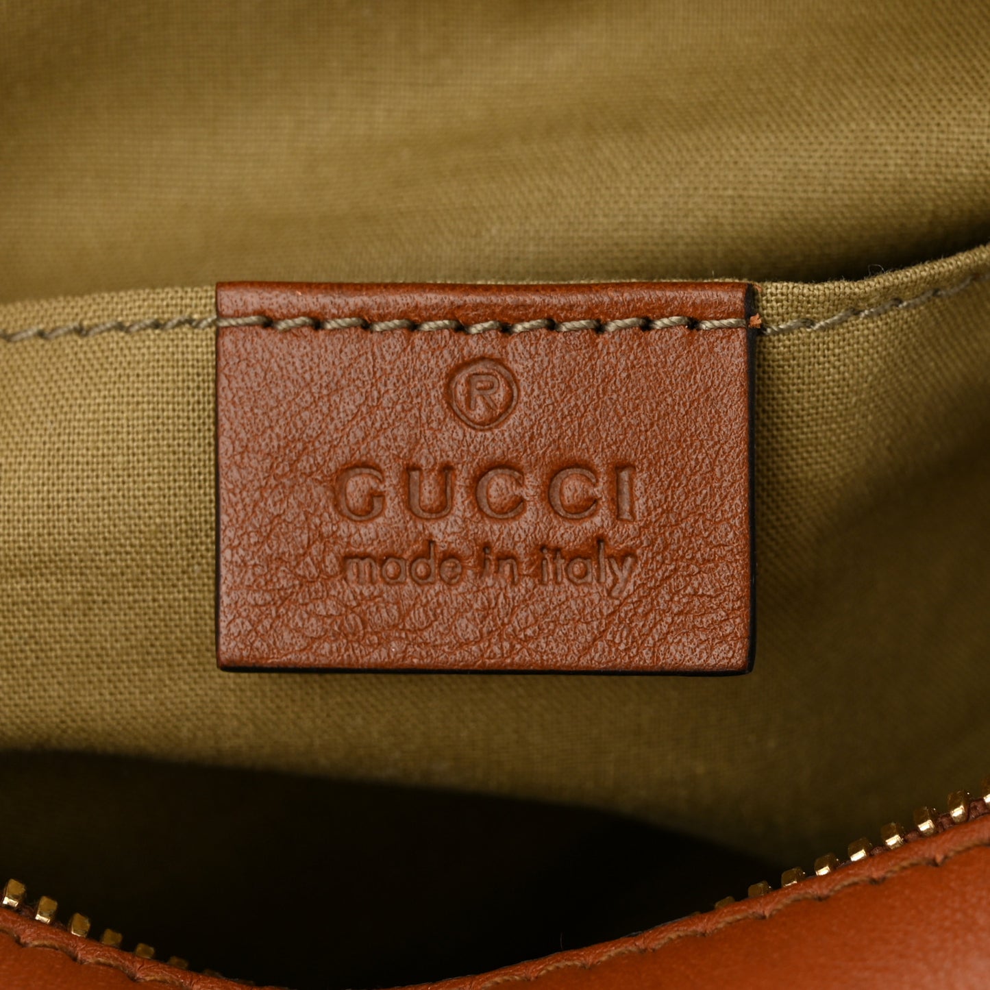 Vintage Canvas Web Shoulder Bag Sand Cuir
