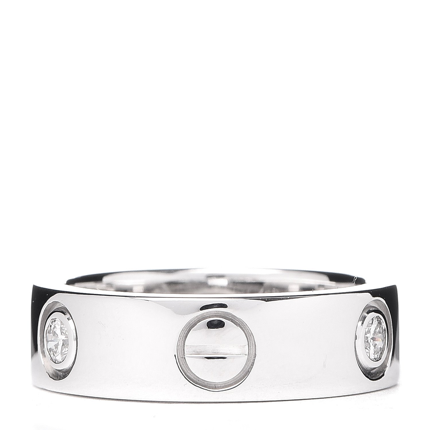 Cartier 18K White Gold 3 Diamond 5.5mm LOVE Ring 49 4.75 3 of 5