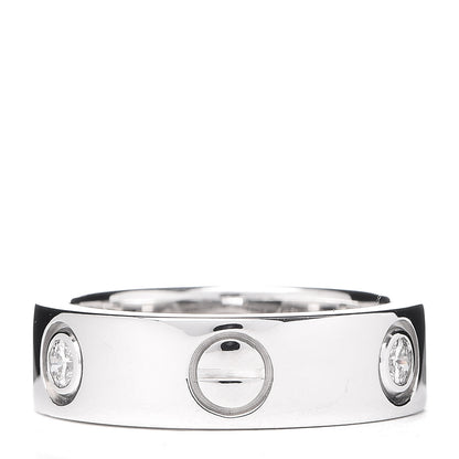 Cartier 18K White Gold 3 Diamond 5.5mm LOVE Ring 49 4.75 3 of 5