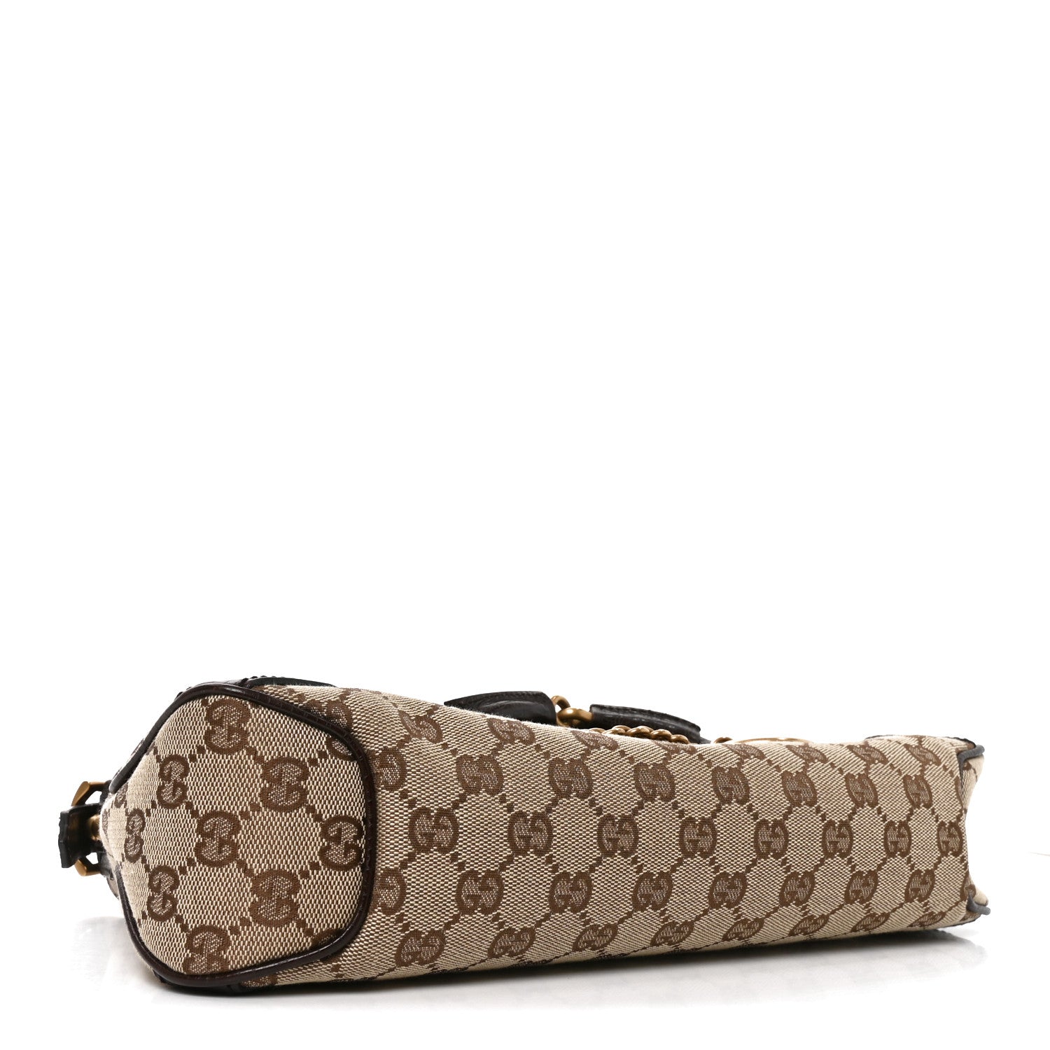 Gucci Monogram Horsebit Chain Flap Shoulder Bag Brown 3 of 9