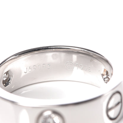 Cartier 18K White Gold 3 Diamond 5.5mm LOVE Ring 49 4.75 5 of 5