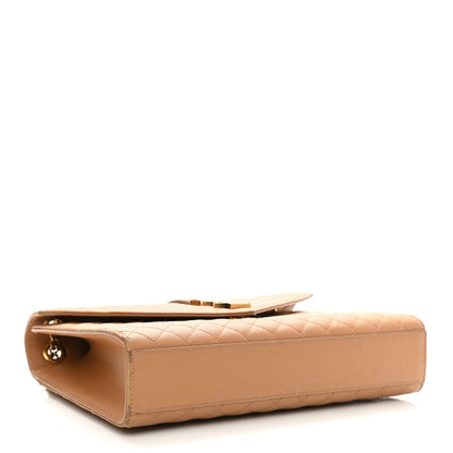 Saint Laurent Grain De Poudre Textured Mixed Matelasse Triquilt Large Monogram Satchel Dune 4 of 13