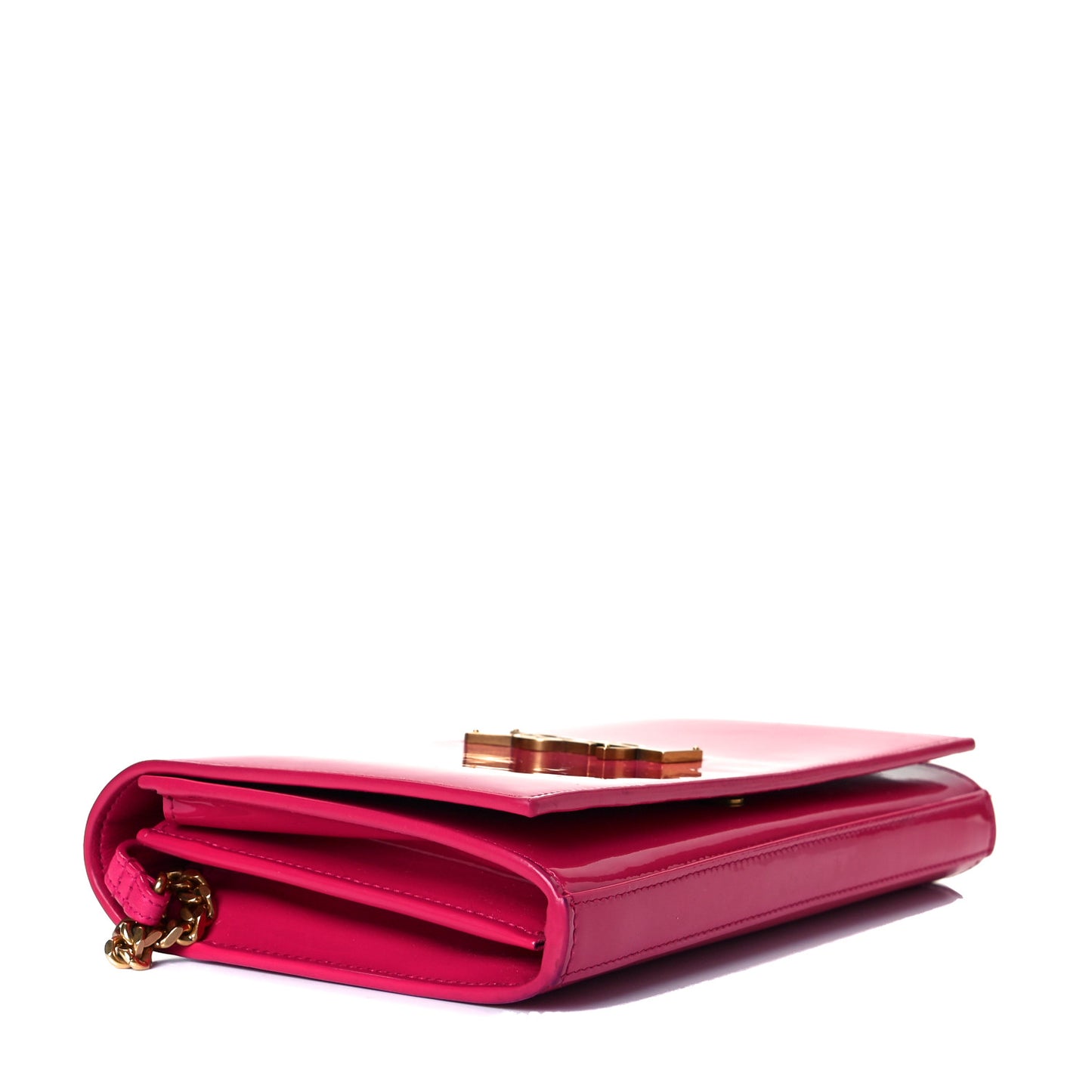 Patent Calfskin Monogram Kate Wallet On Chain Fresh Fuxia