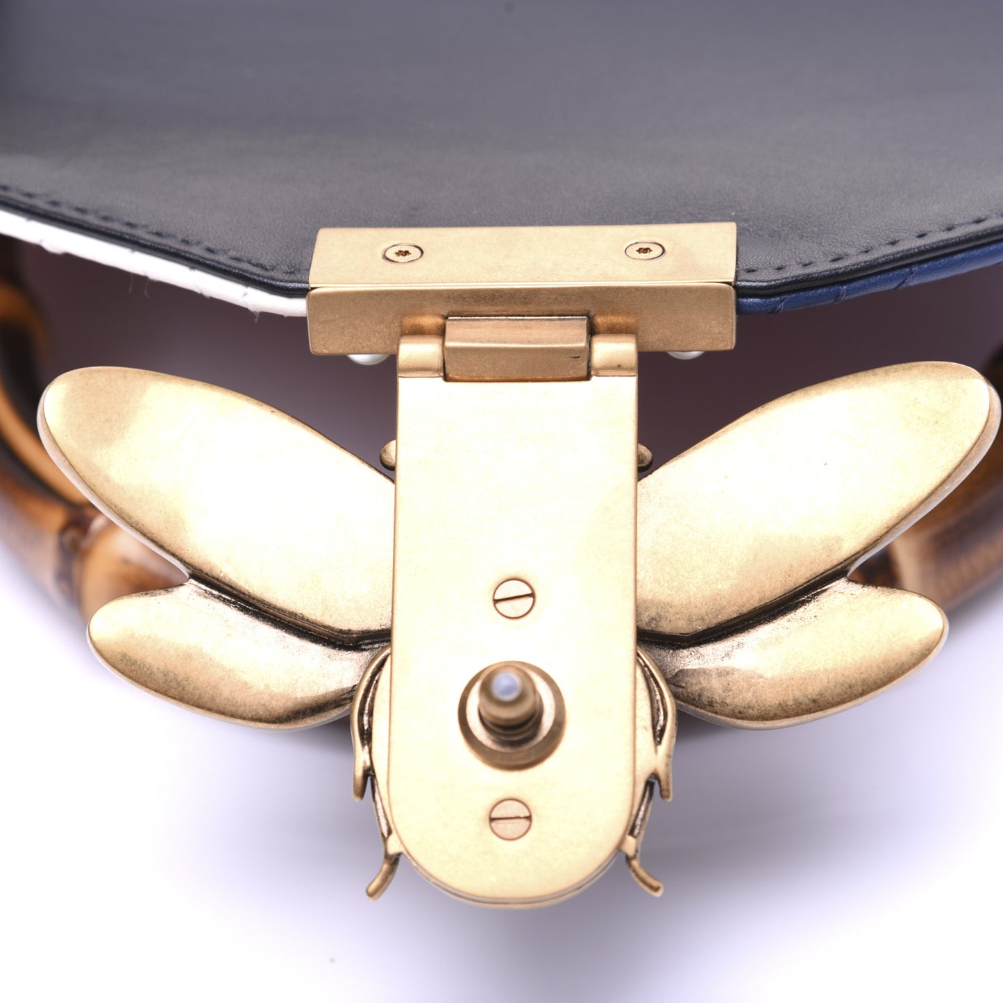 Calfskin Bamboo Trapuntata Queen Margaret Top Handle Bag Blue Agata Hibiscus Red Mystic White Sugar Pink