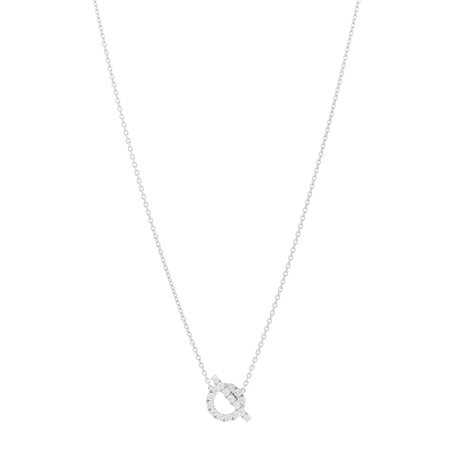 18K White Gold Diamond Finesse Pendant Necklace