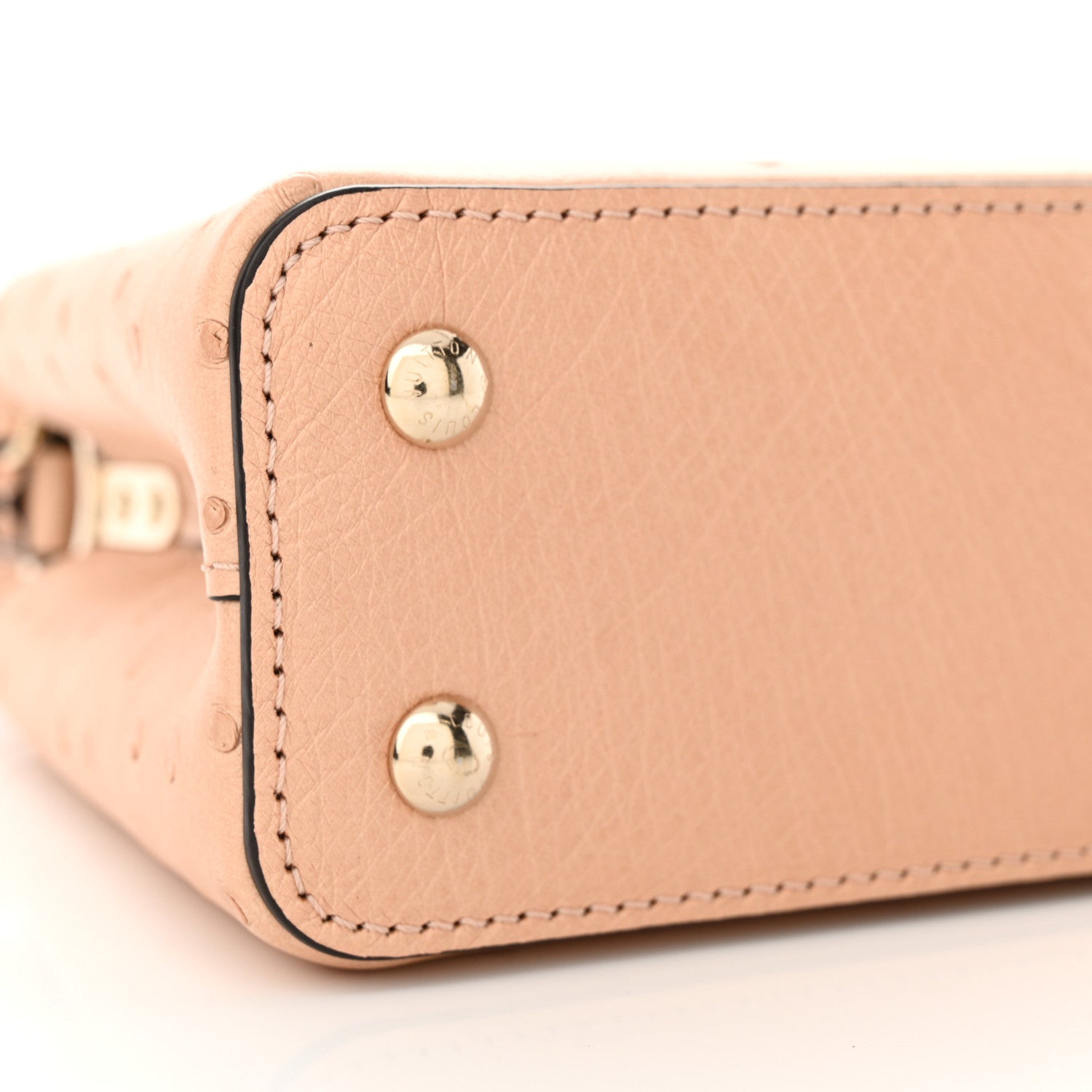 Louis Vuitton Ostrich Capucines Mini Rose Champagne 8 of 10
