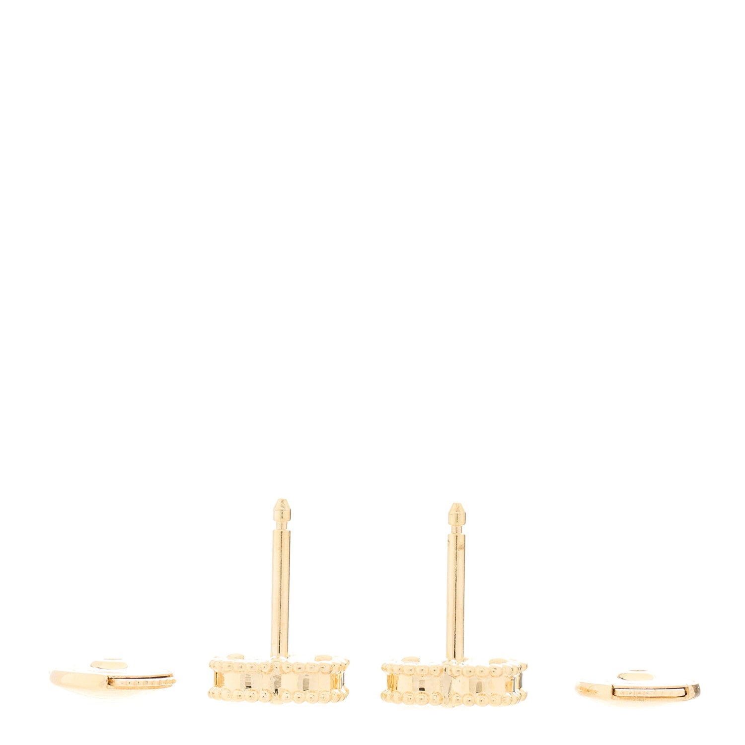 Van Cleef & Arpels 18K Yellow Gold Black Onyx Sweet Alhambra Earrings 2 of 3