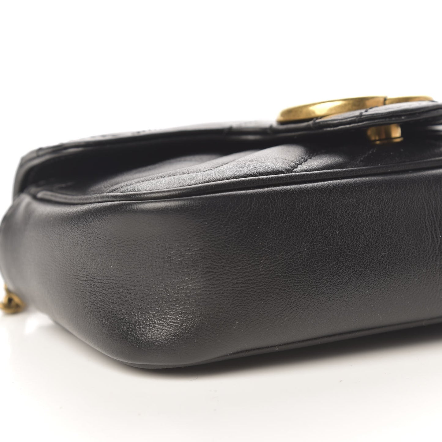Calfskin Matelasse Super Mini GG Marmont Shoulder Bag Black