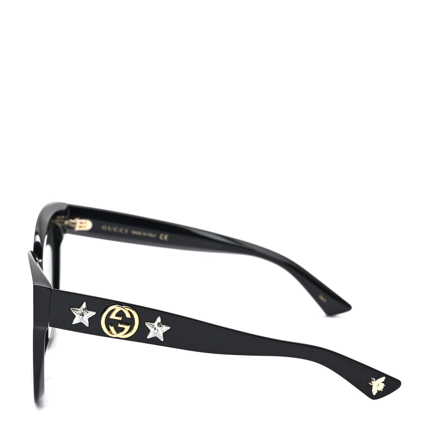 Acetate Crystal Star Round Frame Sunglasses GG0208S Black