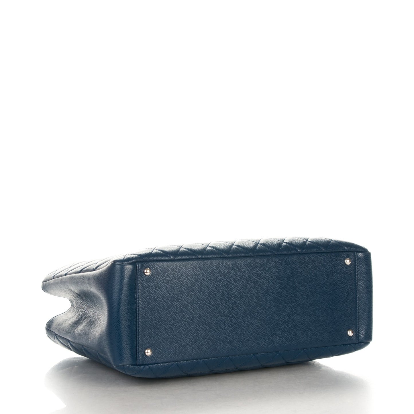 Caviar Quilted XL Grand Shopping Tote GST Navy Blue