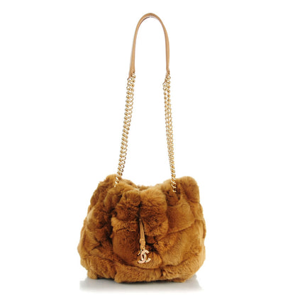 Chanel Rabbit Fur Harlequin Shoulder Bag Brown 1 of 9