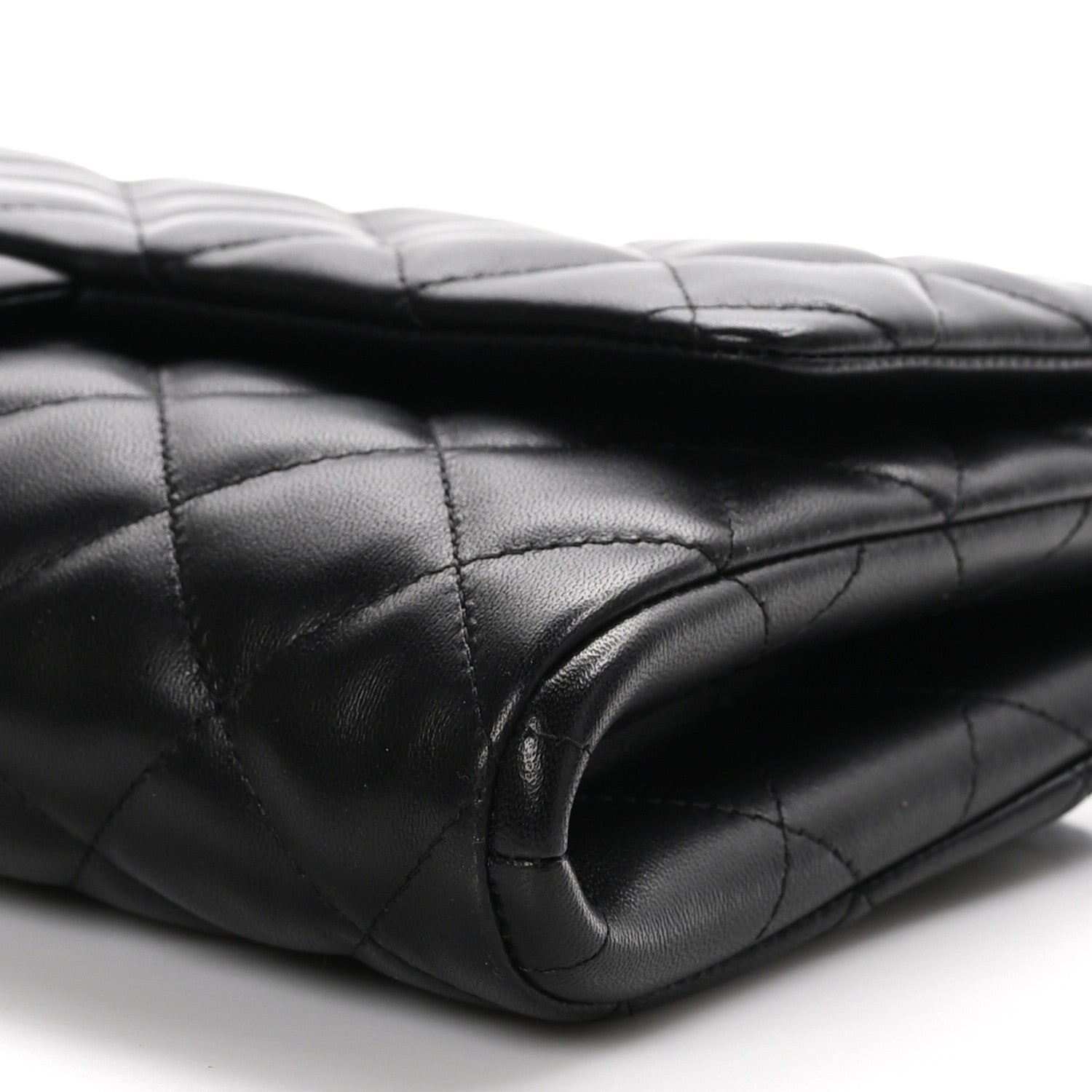 Chanel Lambskin Quilted Clutch with Chain Flap Black 9 of 10