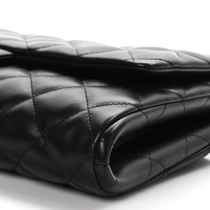 Chanel Lambskin Quilted Clutch with Chain Flap Black 9 of 10