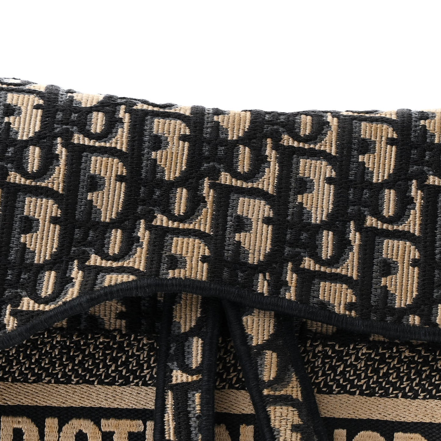 Oblique Embroidered Saddle Bag Blue