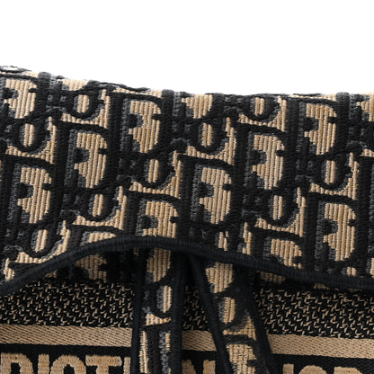 Christian Dior Oblique Embroidered Saddle Bag Blue 8 of 11