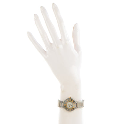 Cartier Stainless Steel 18K Yellow Gold 28mm Must De 21 Quartz Watch 3 of 8