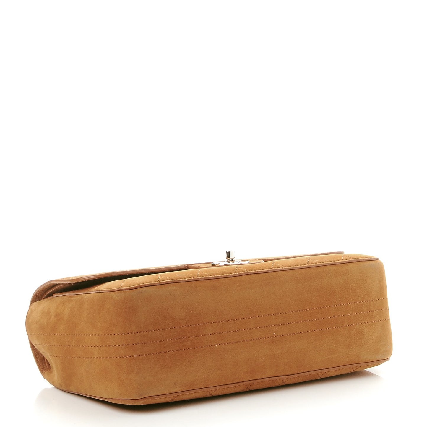 Suede Stitched Jumbo Double Flap Camel