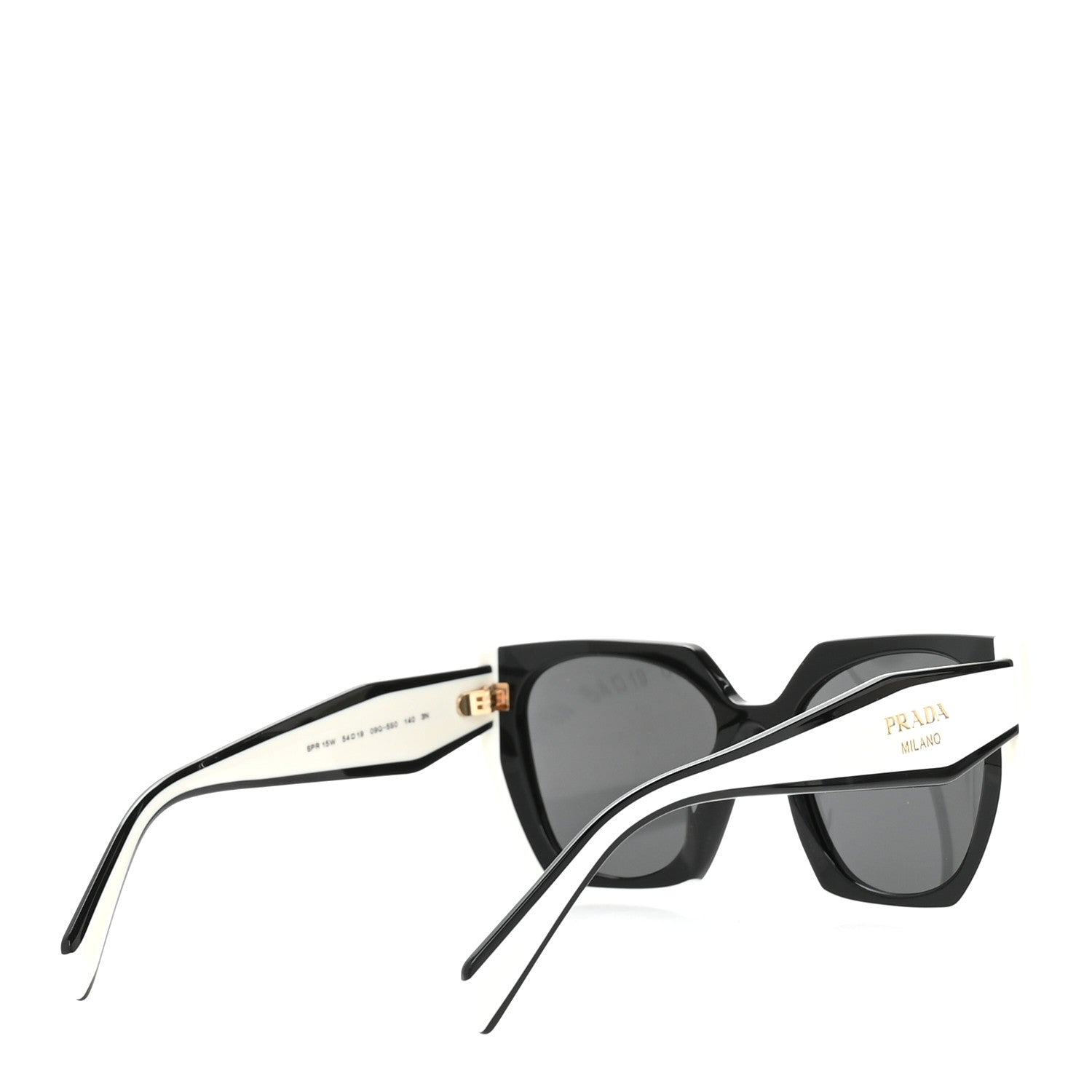Prada Acetate Sunglasses SPR 15W Black White 4 of 8