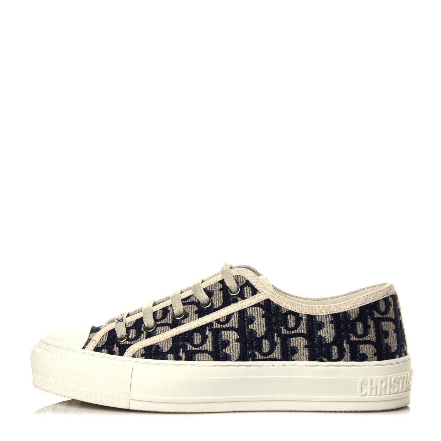 Canvas Oblique Walk'N'Dior Low Top Sneakers 38 Deep Blue