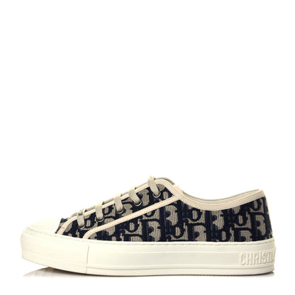 Christian Dior Canvas Oblique Walk'N'Dior Low Top Sneakers 38 Deep Blue 1 of 7