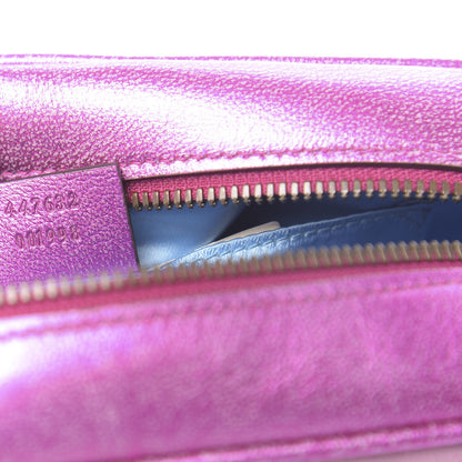Gucci Laminated Nappa Matelasse Small GG Marmont Chain Shoulder Bag Fuxia Rosso Rosa 8 of 11