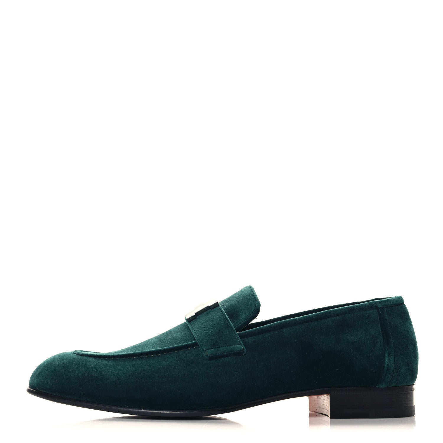 Hermes Velvet Mens Paris Loafers 43.5 Vert Fonce 1 of 9
