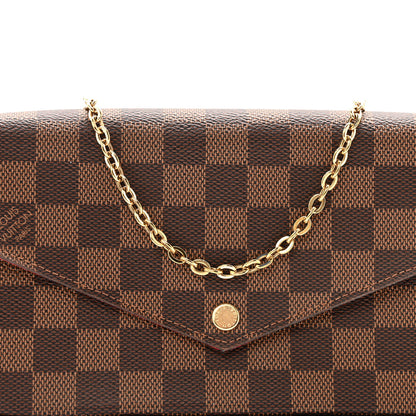 Louis Vuitton Damier Ebene Pochette Felicie Chain Wallet 8 of 14