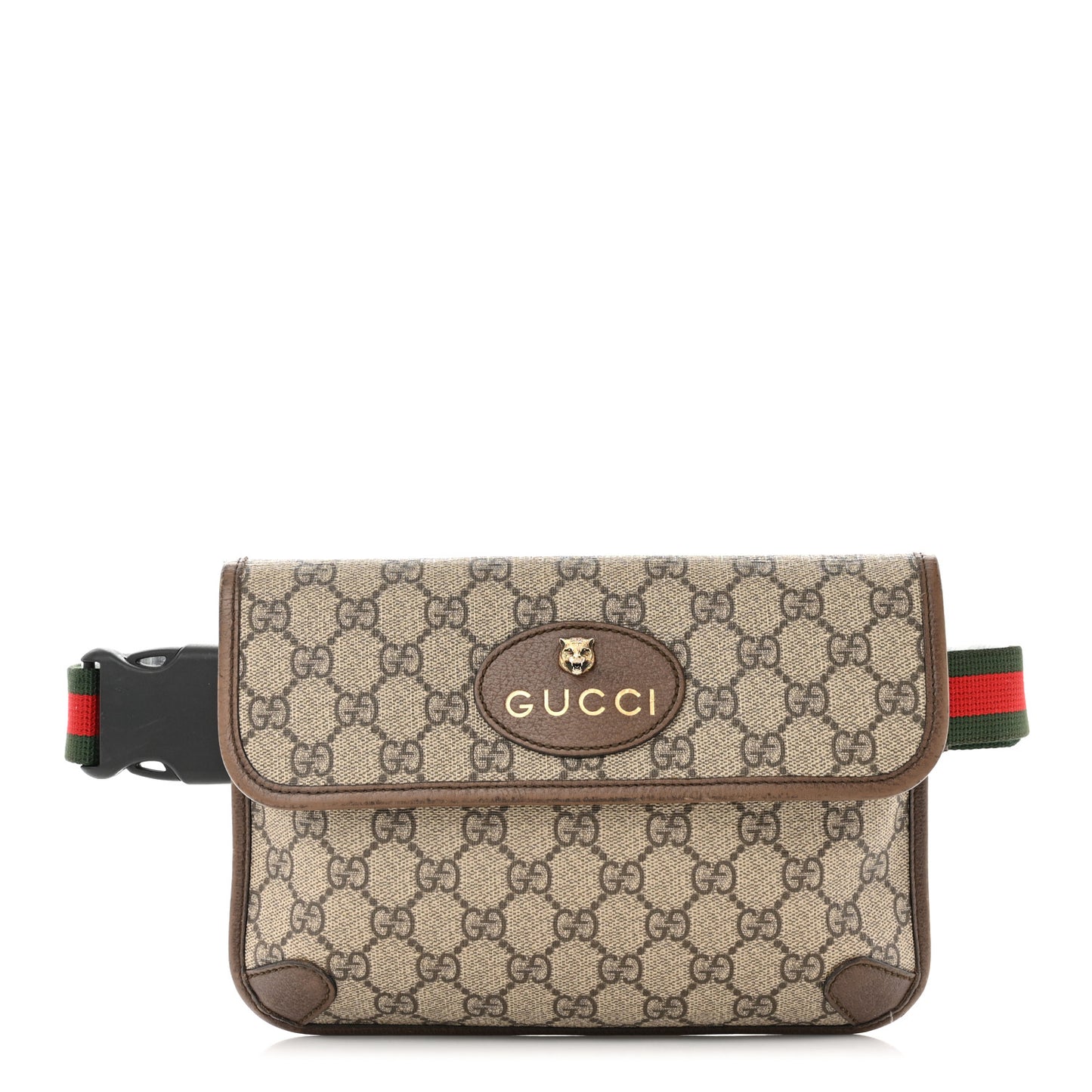 GG Supreme Monogram Neo Vintage Web Belt Bag Brown