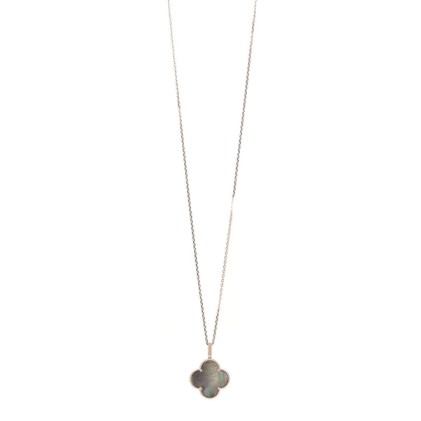 18K Rose Gold Gray Mother of Pearl Magic Alhambra Long Necklace