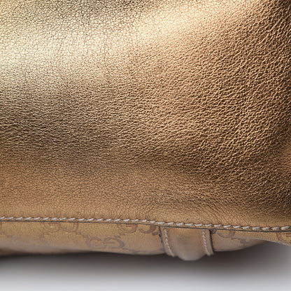 Gucci Metallic Guccissima Medium Britt Tote Gold 12 of 13