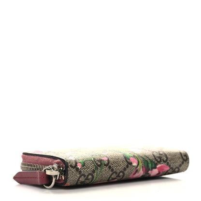 Gucci GG Supreme Monogram Blooms Zip Around Card Case Wallet Beige Multicolor Dry Rose 4 of 7
