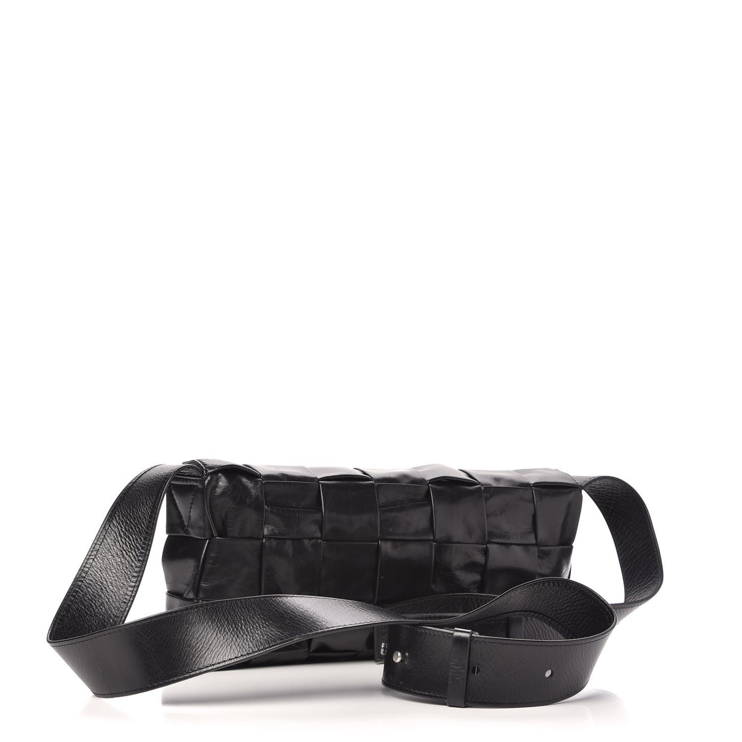 Paper Calfskin Intrecciato Stretch Cassette Black