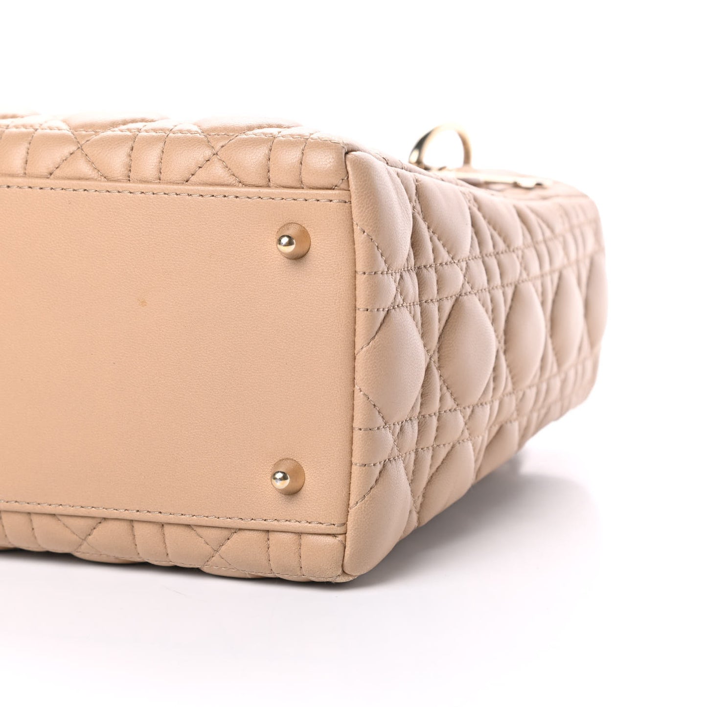Lambskin Cannage Medium Lady Dior Beige