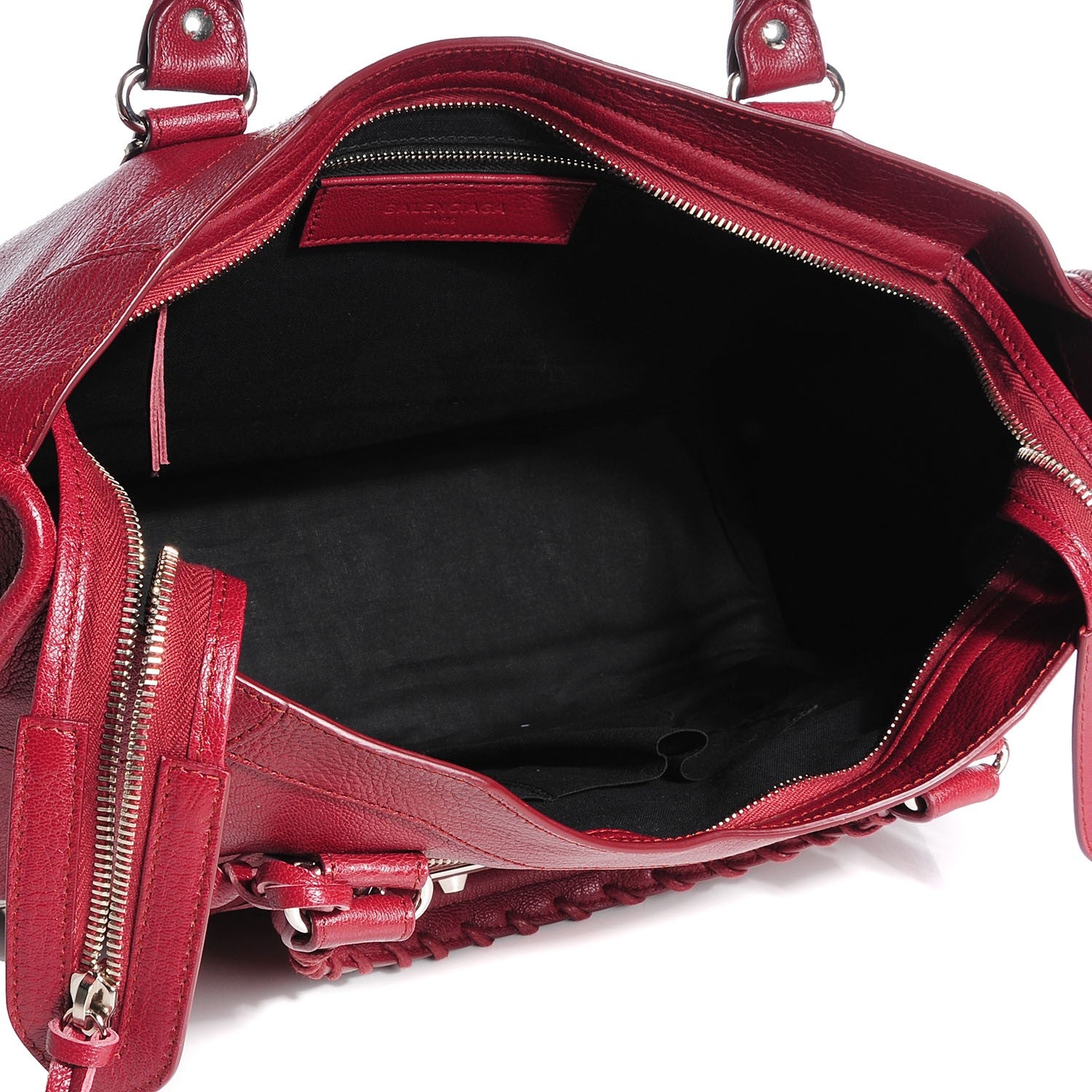 Balenciaga Chevre Silver Metallic Edge Hardware City Rouge Brique Rouge Grenade 4 of 17