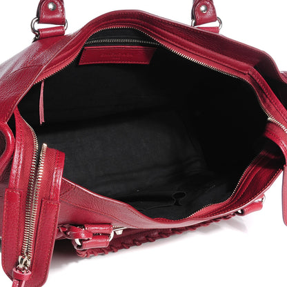 Balenciaga Chevre Silver Metallic Edge Hardware City Rouge Brique Rouge Grenade 4 of 17