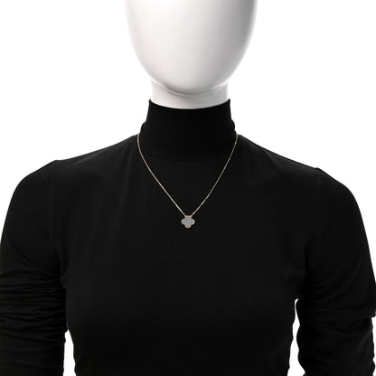 Van Cleef & Arpels 18K Yellow Gold Black Onyx Vintage Alhambra Pendant Necklace 2 of 6