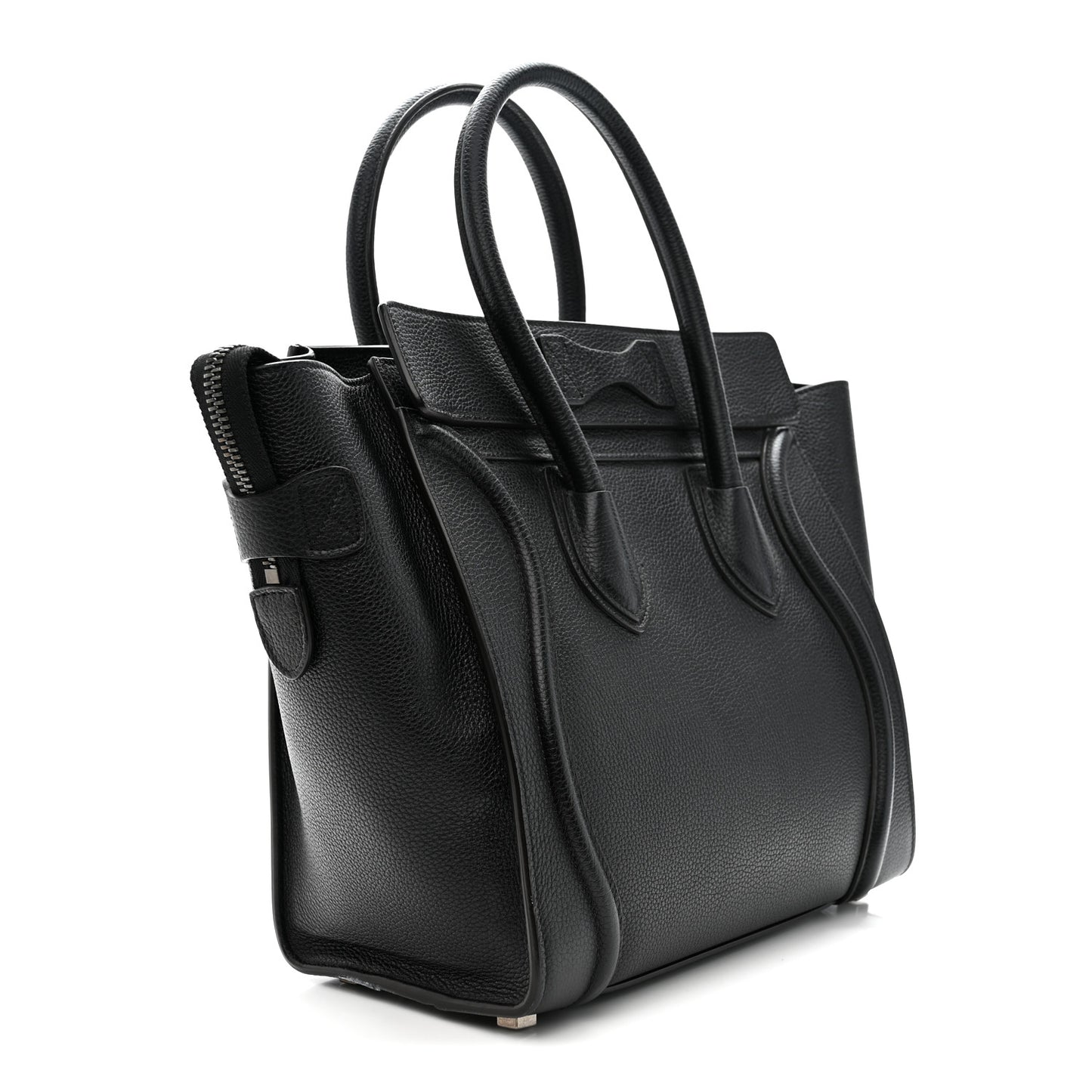 Drummed Calfskin Micro Luggage Black