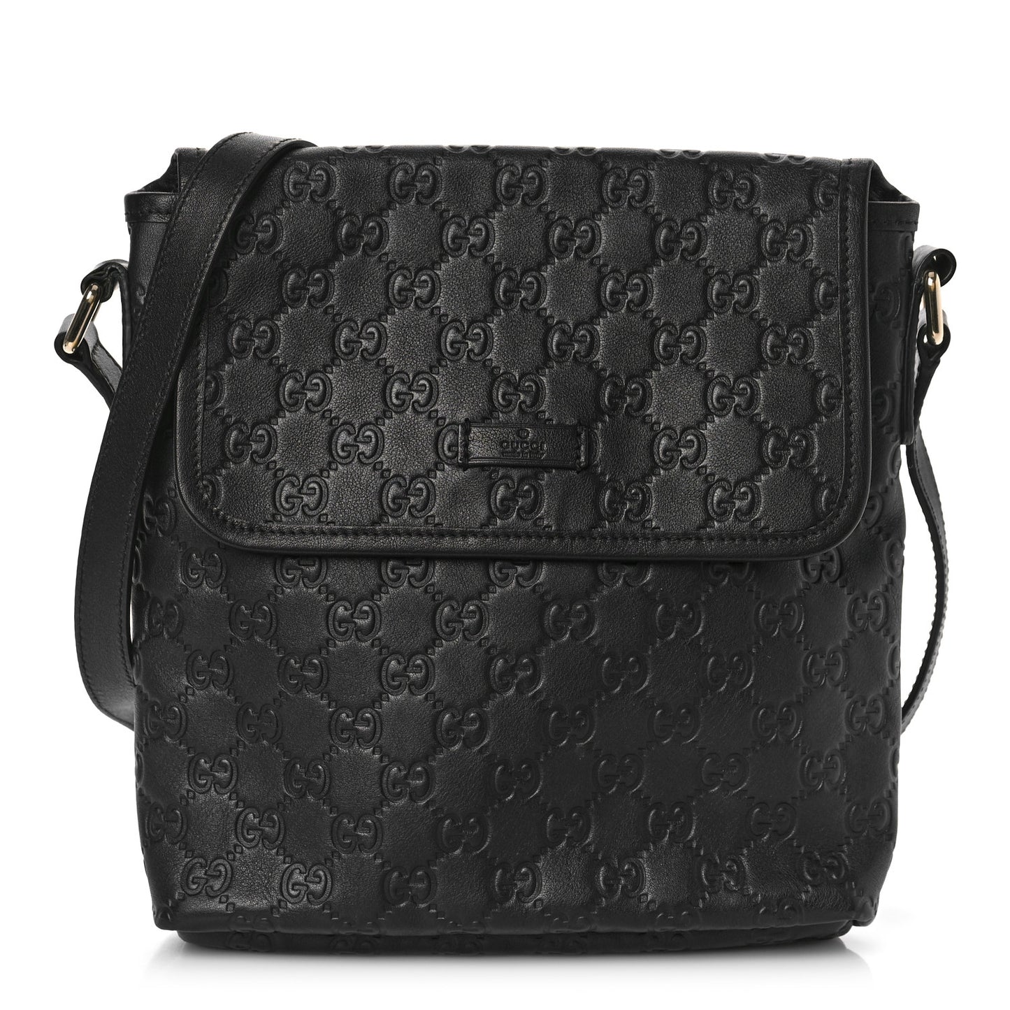Guccissima Small Flap Messenger Bag Black