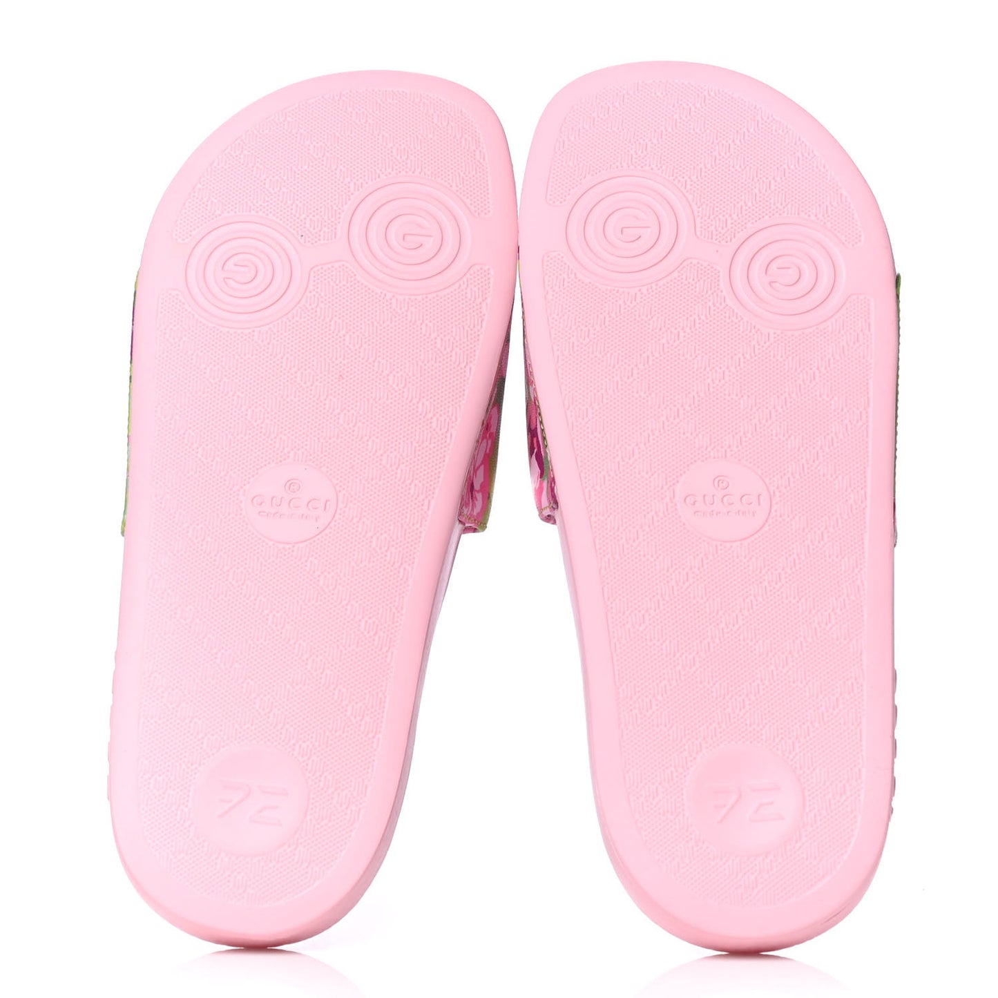 X KEN SCOTT Rubber Infinity Zia Interlocking G Womens Pool Slide Sandals 36 Green Lilac Bright Splash