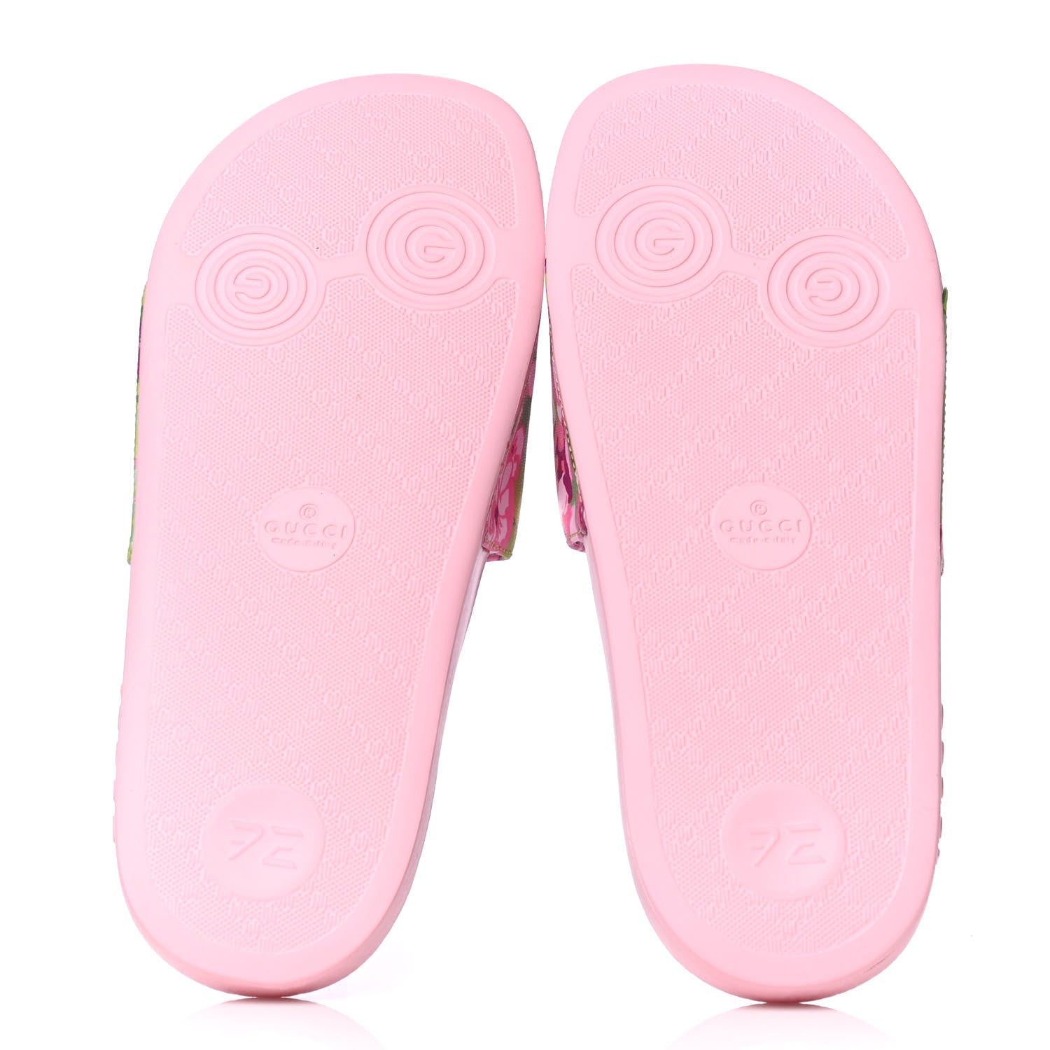 Gucci X KEN SCOTT Rubber Infinity Zia Interlocking G Womens Pool Slide Sandals 36 Green Lilac Bright Splash 6 of 6