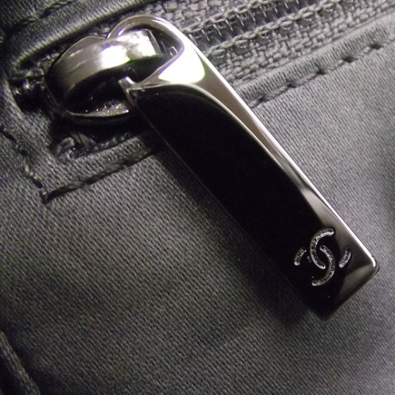 Chanel Leather Lax East West Shoulder Bag Navy 9 of 10