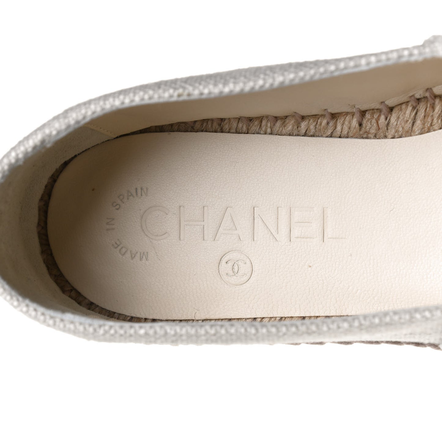 Linen CC Espadrilles 38 Beige Black