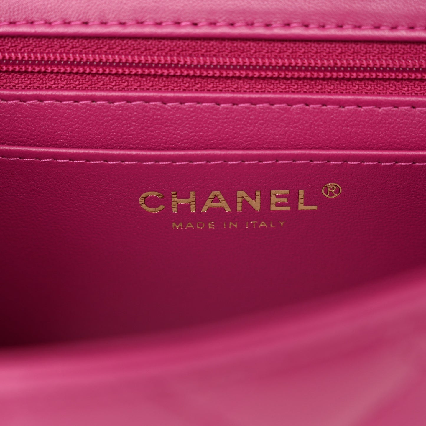 Lambskin Quilted Mini Top Handle Rectangular Flap Fuchsia
