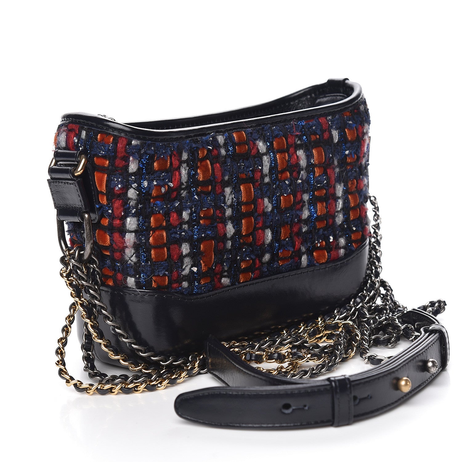 Chanel Tweed Calfskin Small Gabrielle Hobo Navy 5 of 14