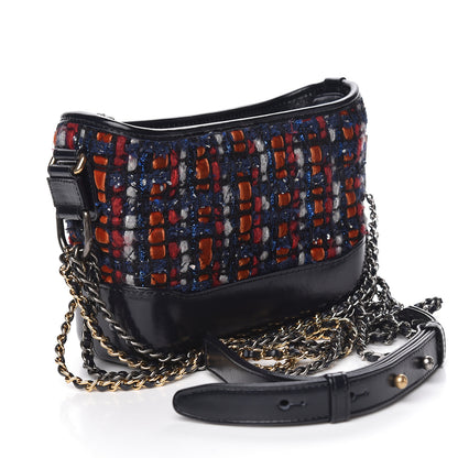 Chanel Tweed Calfskin Small Gabrielle Hobo Navy 5 of 14