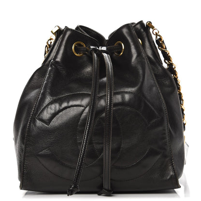 Chanel Lambskin CC Drawstring Shoulder Bag Black 1 of 11